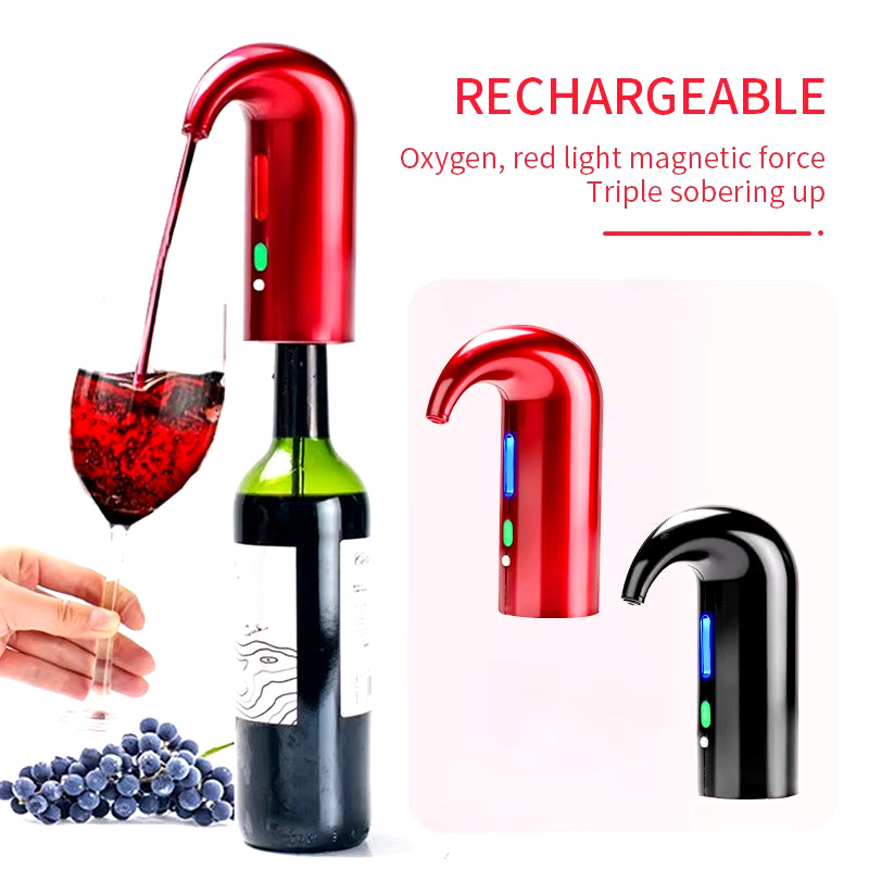 Electric Wine Aerator One Touch Quick Aerating Awakening Wine Decanter Dispenser Pump Automatic USB Rechargeable Wine Pourer