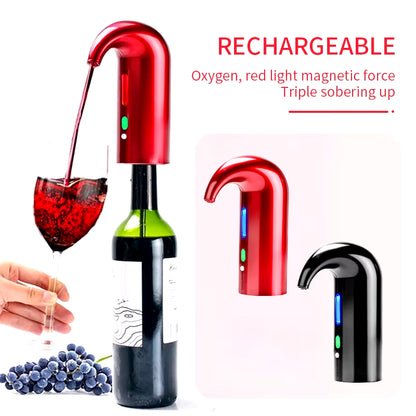 Electric Wine Aerator One Touch Quick Aerating Awakening Wine Decanter Dispenser Pump Automatic USB Rechargeable Wine Pourer