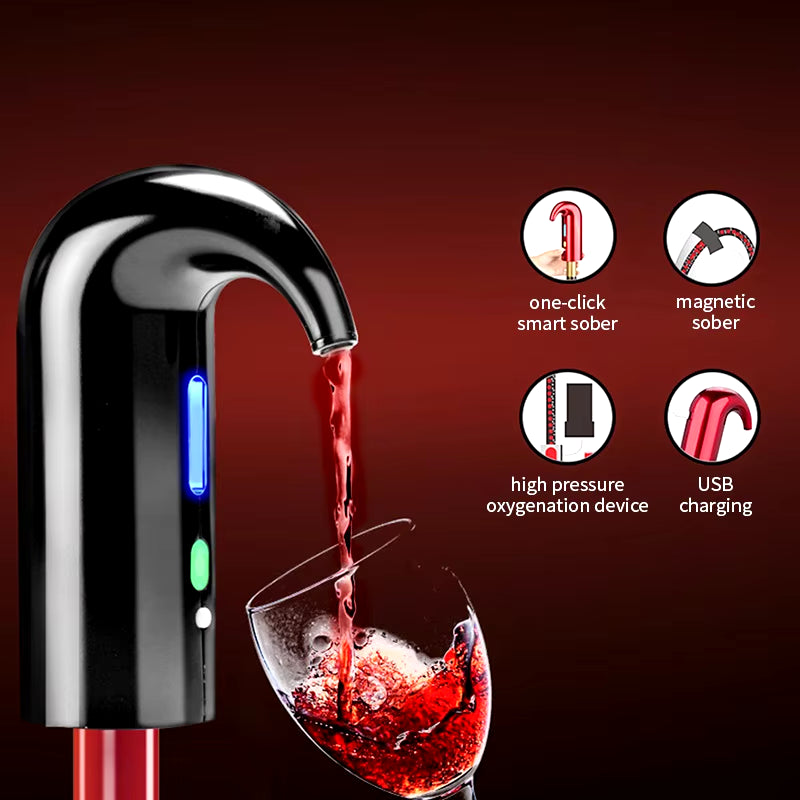 Electric Wine Aerator One Touch Quick Aerating Awakening Wine Decanter Dispenser Pump Automatic USB Rechargeable Wine Pourer