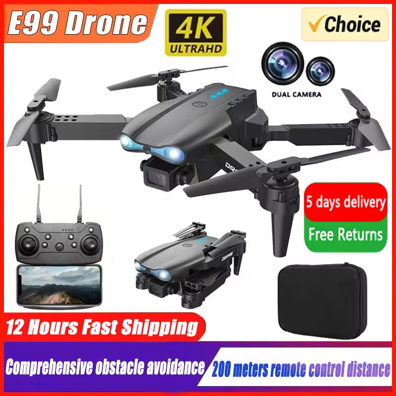 E99 Pro Drone Quadcopter Remote Control Handle Four Axis Aircraft HD 6K Photography